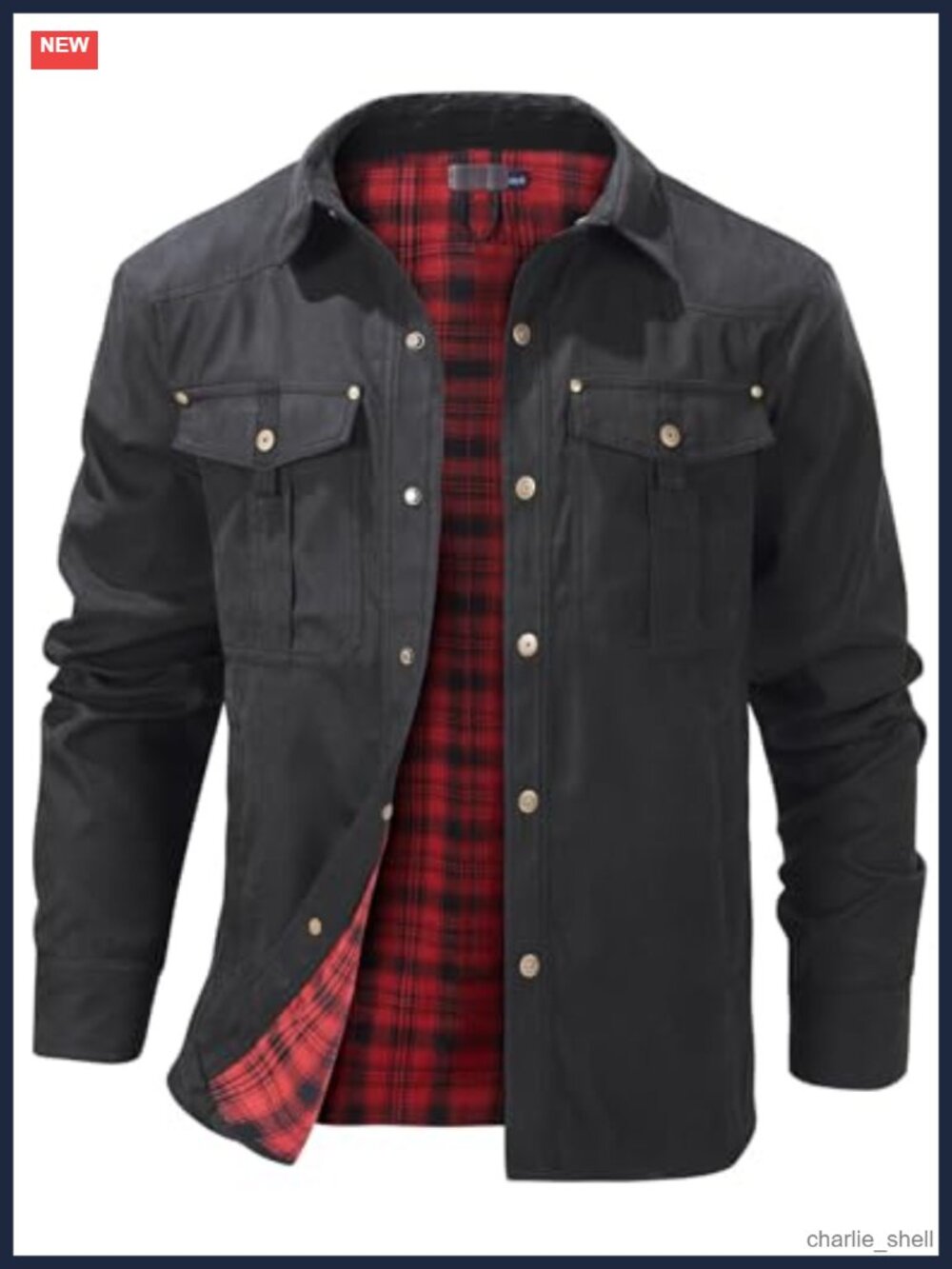 Men's Flannel Lined Snap Button Western Cowboy Shirt Jacket